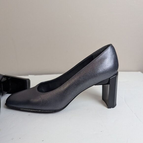 Stuart Weitzman for Browns Metallic Grey Pumps – Geometric Heel – Size 5 - Picture 8 of 11